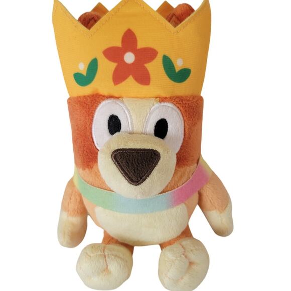 Bluey Princess Plush Toy 7" Just Play Rainbow Cape Crown Plushie Stuffie Dog - Picture 1 of 9